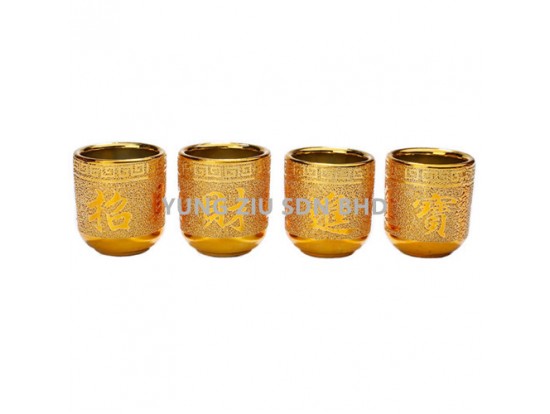 GOLD STRAIGHT CUP4*4.5CM (1PCS)CNY(9337)